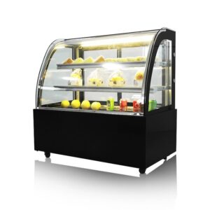 Armário de bolo freezer de ar fresco-mantendo geladeira vitrine de armário de exibição refrigerado 1.5 m de comprimento